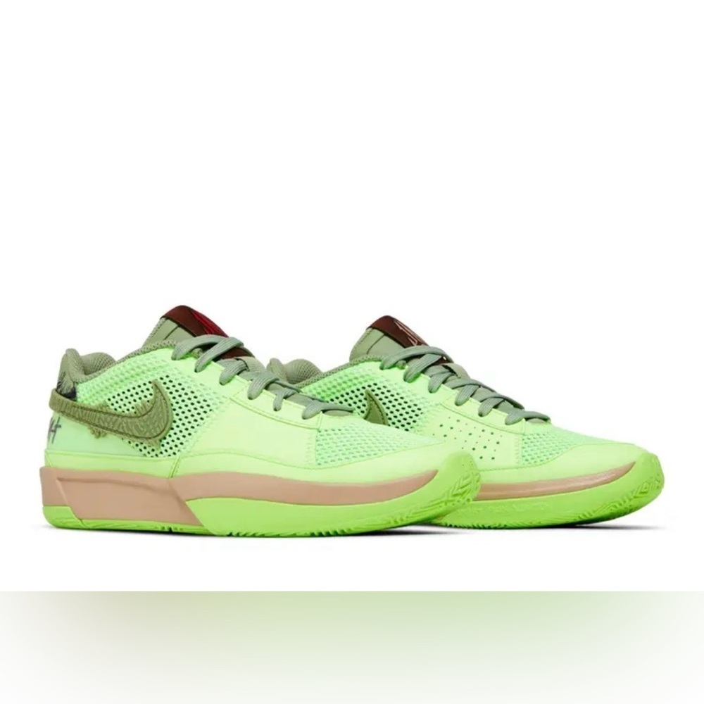Nike Ja 1 NRG EP Halloween Zombie Basketball Sneakers Neon Green Kids Boys 4.5